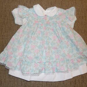 Floral Baby Dress and Pinafore Mayfair Size 18 Months Vintage